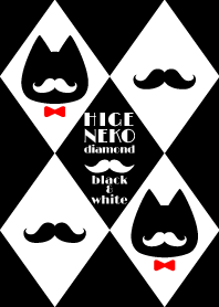 Beard cat diamond black and white