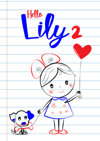 Red blue black pen draw Hello Lily 2