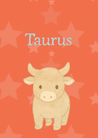 Cute Taurus on red & yellow