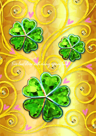 Five-leaf clover with rising money luck