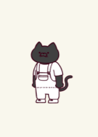 Overalls black cat.(dusty colors11)