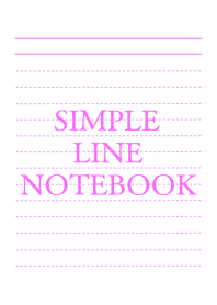 SIMPLE PINK LINE NOTEBOOKj-WHITE