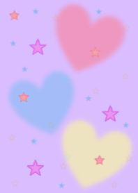 Cute theme, hearts and stars