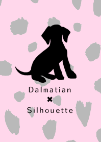 Dog Silhouette Dalmatian(pink)