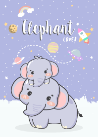 Elephant Lover. purple pastel