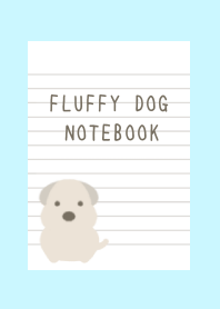 FLUFFY DOG NOTEBOOK/LIGHT BLUE