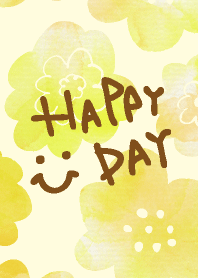 Yellow watercolor flower Smile5