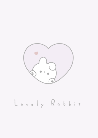 Rabbit in Heart(line)/red purple