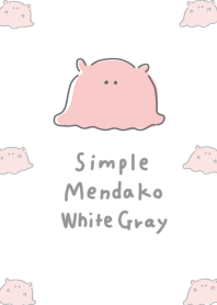 シンプル めんだこ ホワイト グレー