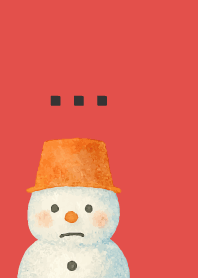 Expressive snowman red