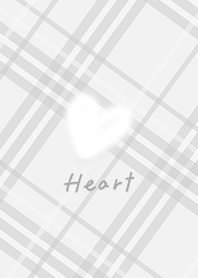 Fluffy heart and check gray15_2