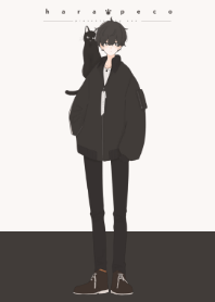 Black boy and Black cat