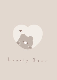くまとハート。ベージュ