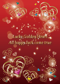 Red / Good luck Gold Heart