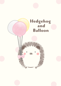 Hedgehog and Balloon Dot -pink-