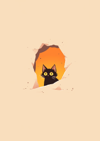 洞裡的可愛貓咪
