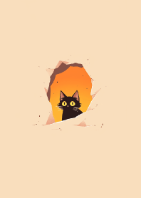 Cute cat in hole