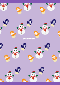 Snowman pattern on purple