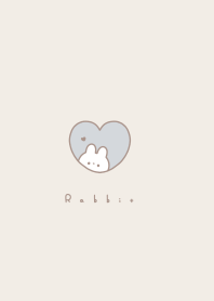 Rabbit in Heart(line)/blue beige LB