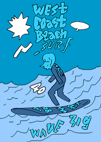 Big wave surfing blue