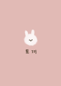 pink beige. fluffy rabbit. Korean.