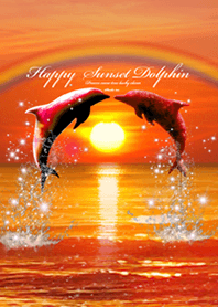 Happy Sunset Dolphin