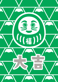 大吉！富士山の上のだるま／緑色