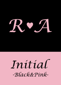 Initial "R&A" -Black&Pink-