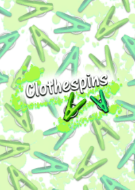 Clothespins -Splash green-