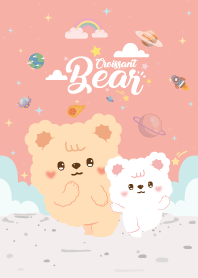 Croissant Bear Love Pink