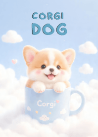 Pretty Corgi Dog In Sky Land