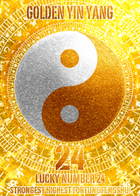 Golden Yin Yang Lucky number 24
