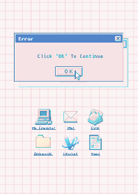 Old Computer 2 (Color) - ピンク & ミント