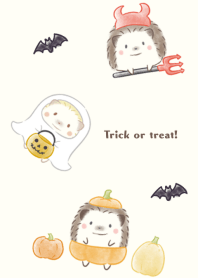 Hedgehog and Halloween -beige-