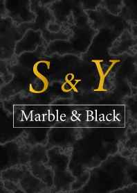 S&Y イニシャル 大理石モノトーン黒