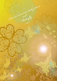 Lucky clover and a butterfly