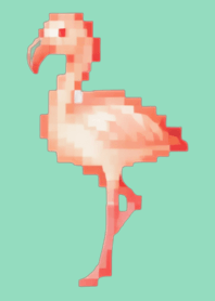 Flamingo Pixel Art Tema Verde 05