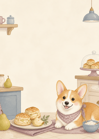 Mauve Corgi Pear Scone Kitchen