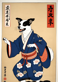 Ukiyo-e dancing dog yK6Up