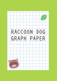 RACCOON DOG GRAPH PAPER-RED-GREEN