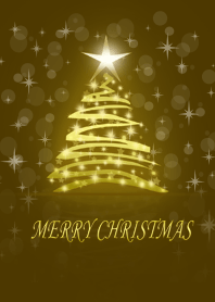 Merry Christmas with golden decoration