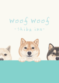 Woof Woof - Shiba inu - AQUA GREEN