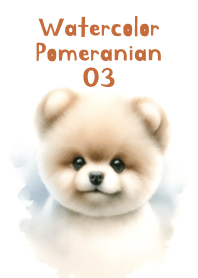 Watercolor Anjing Pomeranian Lucu 03
