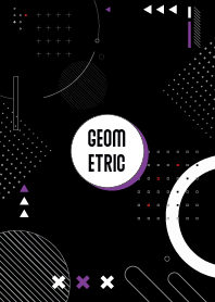 Flat Geometric Black & Violet