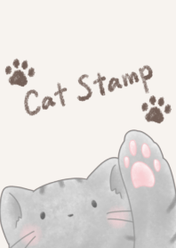 Cat Stamp -gray-