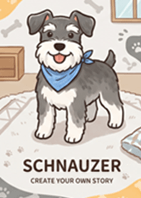 手繪雪納瑞：藍領巾小紳士