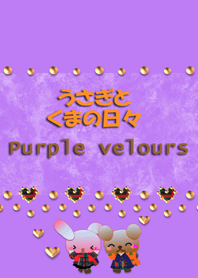 Rabbit and bear daily(Purple velours)
