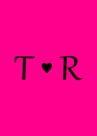Initial "T & R" Vivid pink & black.