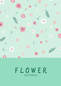 FLOWER MINT GREEN-NATURAL 93