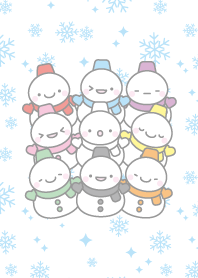 カラフルな雪だるま（スノーマン）着せかえ